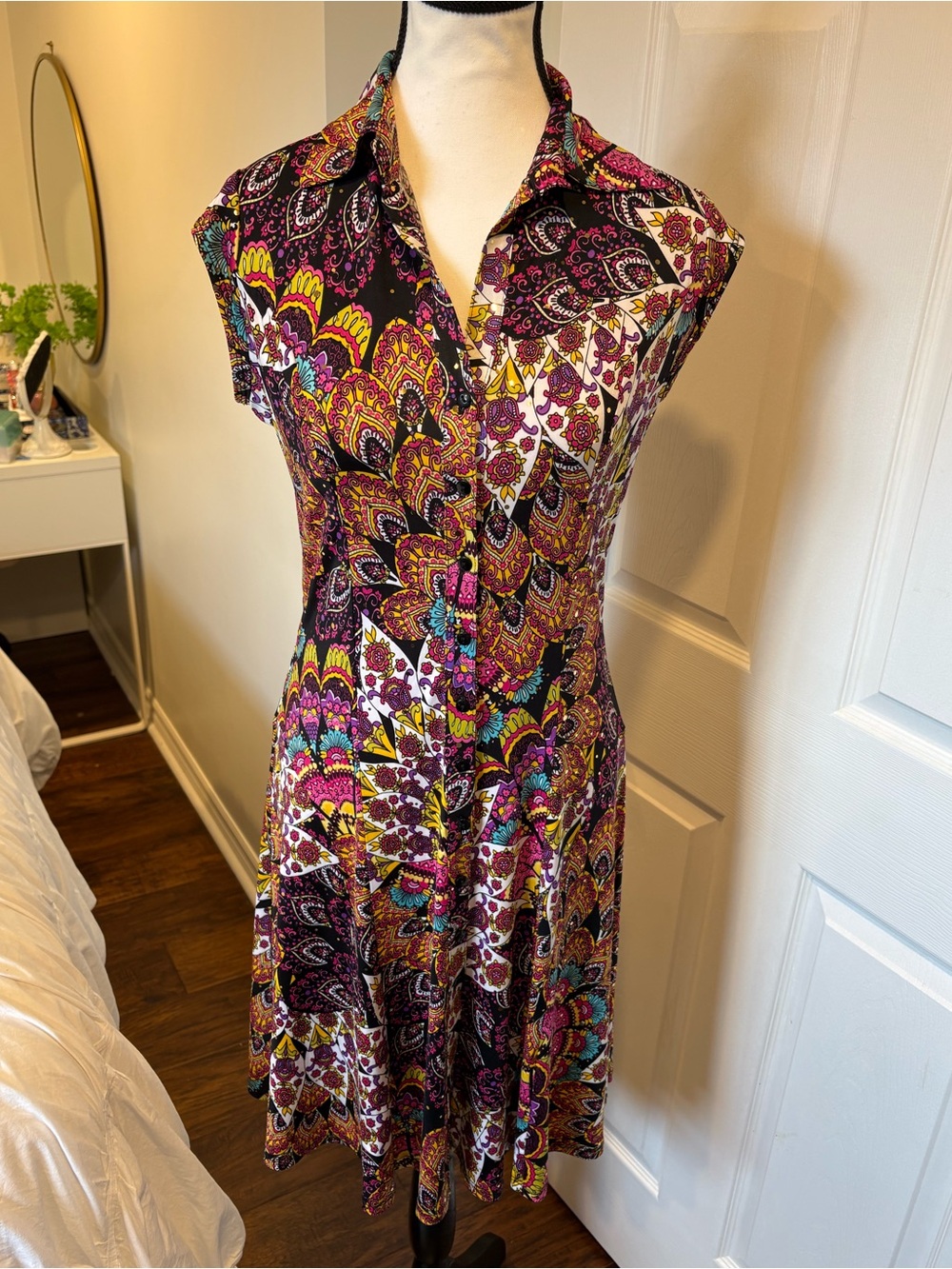 Joseph Ribkoff Colourful Paisley Boho Shirt Dress Size 8